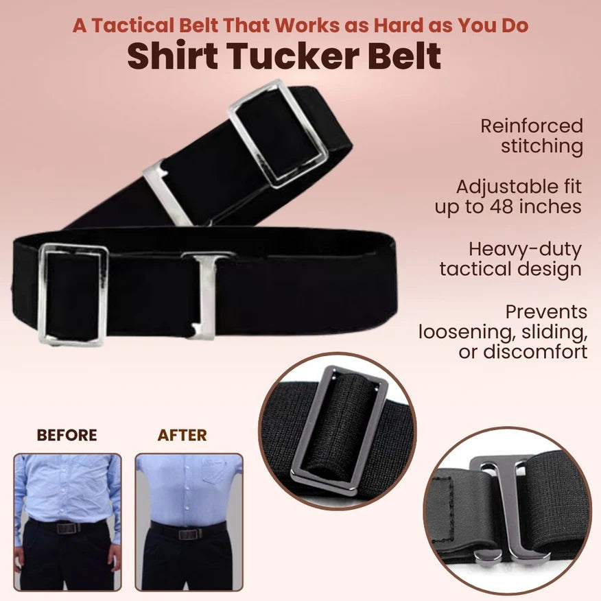 Shirt Tucker Belt – Adjustable Shirt Stay Belt for Perfect All-Day Tuck (Men & Women)