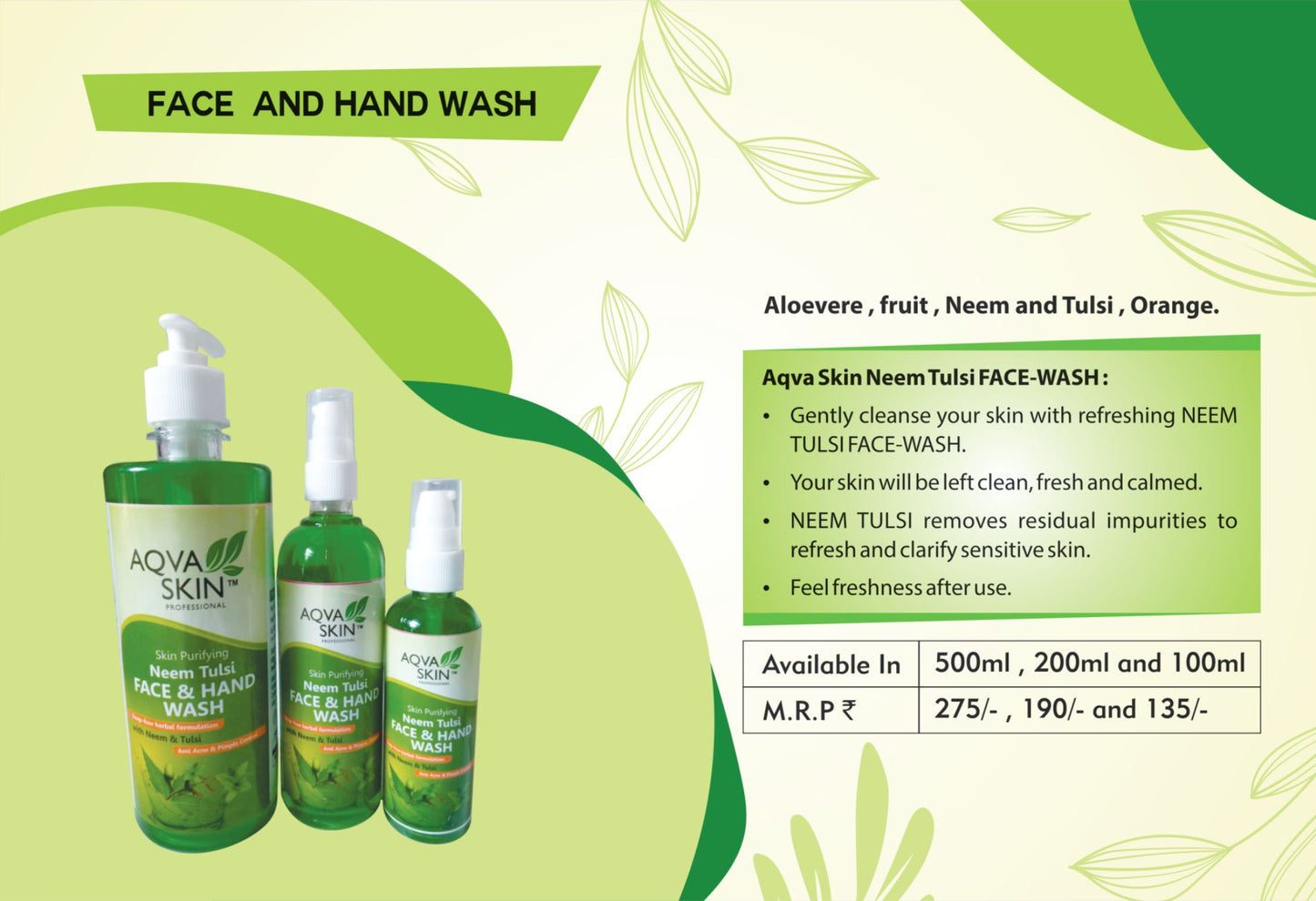 FACEWASH & HAND WASH (only for wholesale) Minimum buying Quantity 1 dozen (12 piece)