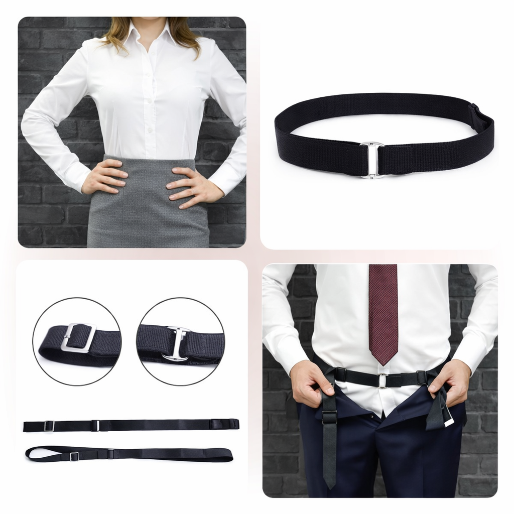 Shirt Tucker Belt – Adjustable Shirt Stay Belt for Perfect All-Day Tuck (Men & Women)