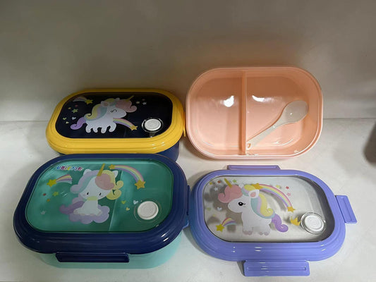 unch Box with Spoon Lid for Office, School