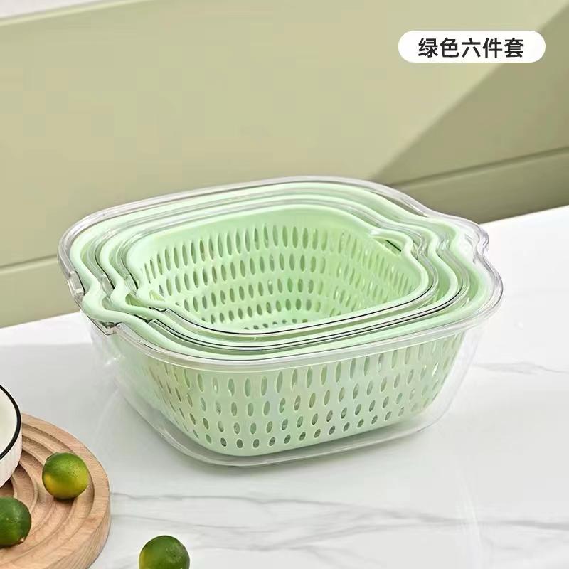 Drain Basket Side Buckle Strong and Sturdy for Washing Mixing Green ( 1 PS)