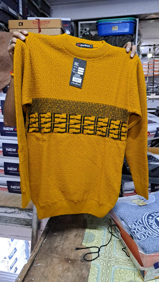 Mens Winterwear Yellow Acrylic Full Sleeve Sweaters