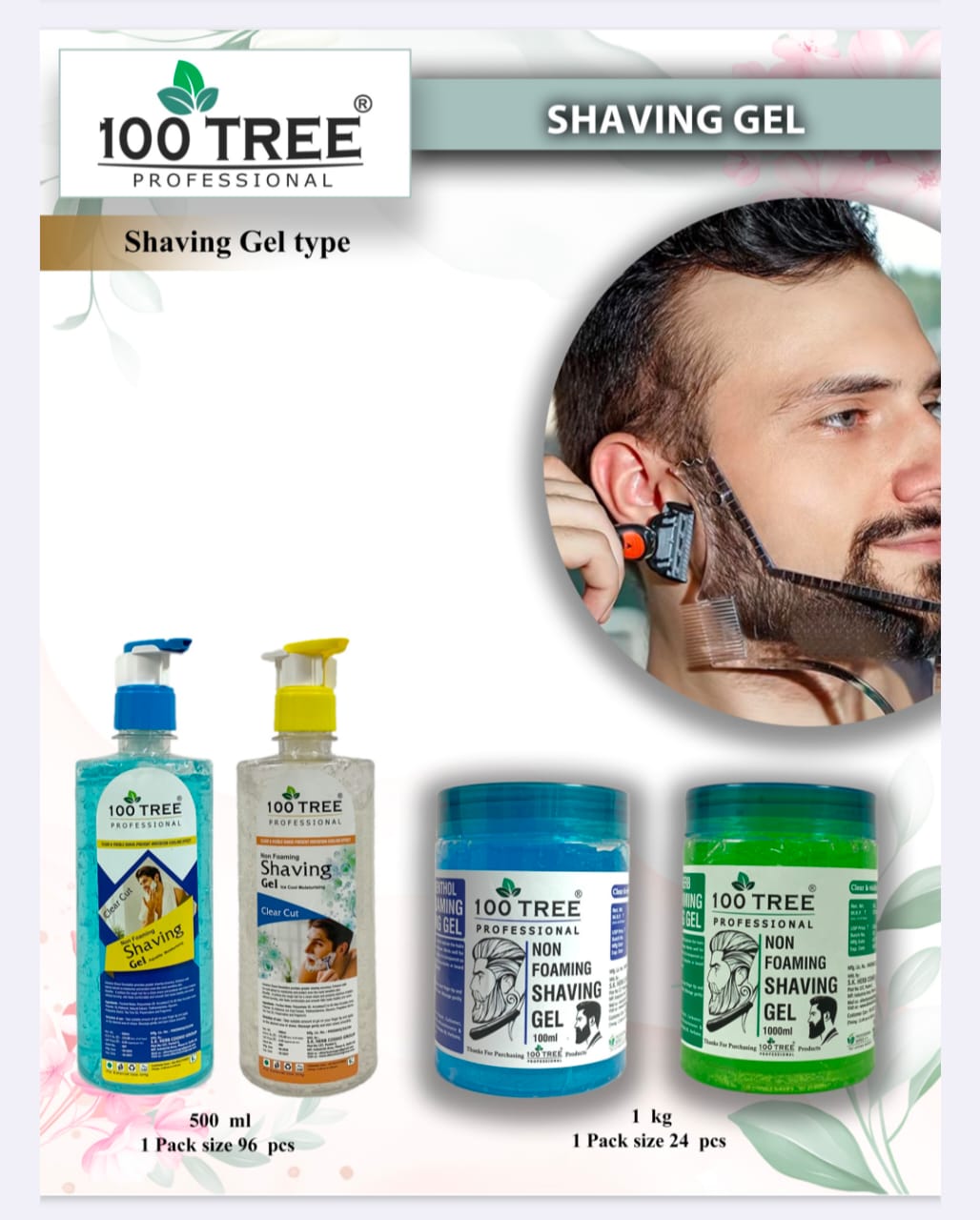 100% TREE SHAVING GEL 500ML  10 fleber Available 96 box (Only for Wholesale) pack 1 pis