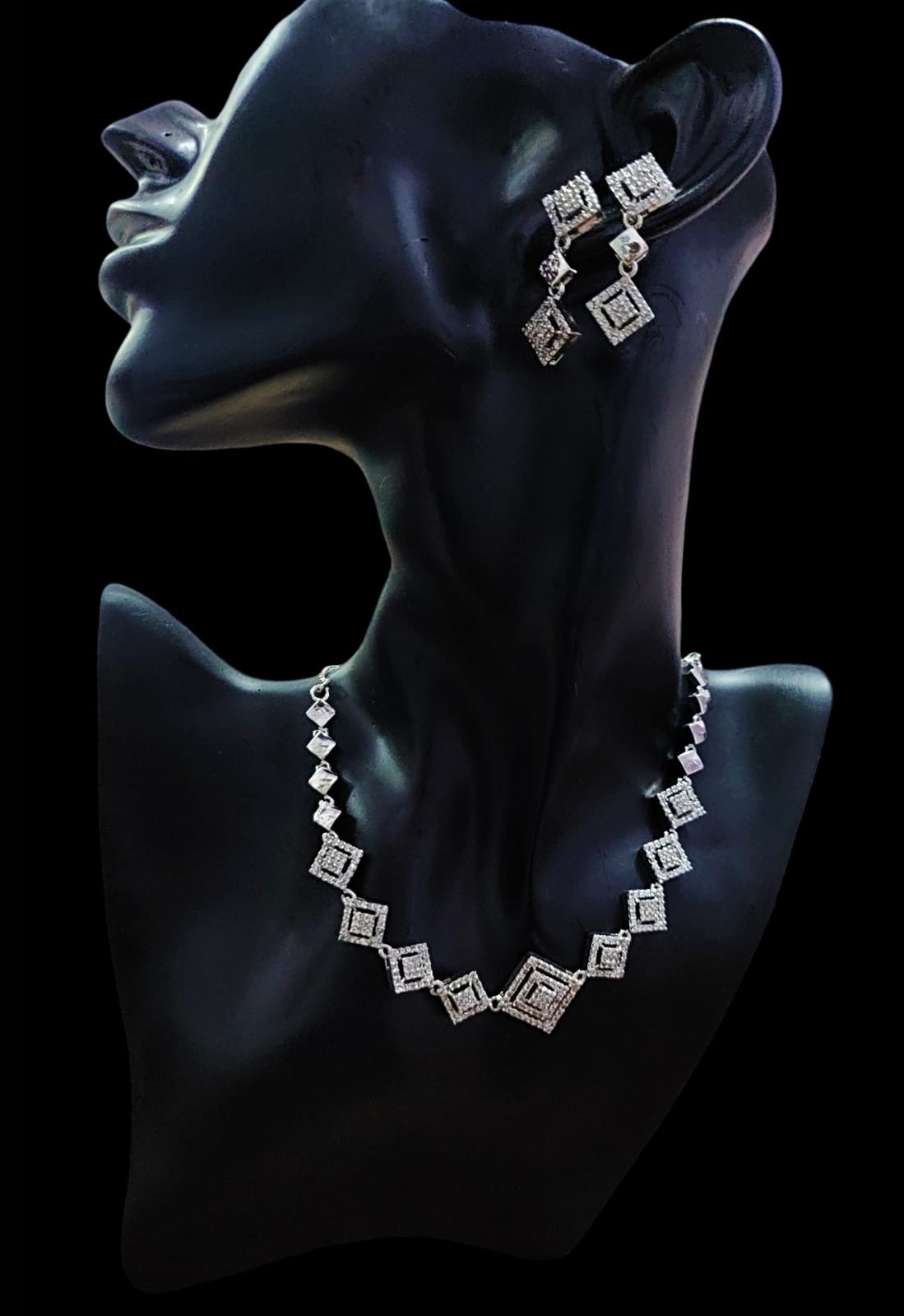 American Diamond Girlish Necklace Set with Earrings  (Only for Wholesale)